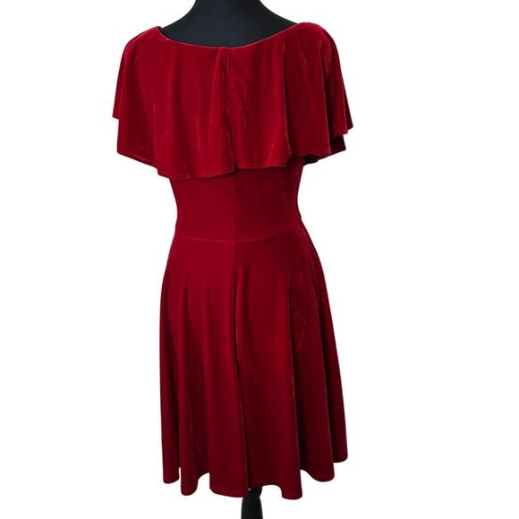 Unique Vintage Velvet Stretch A Line Dress Medium - Picture 2 of 4